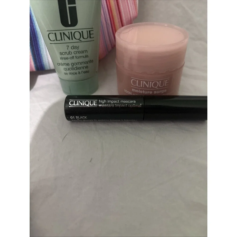 Clinique‎ Lot Of 9 Stocking Stuffers All New Scrubs Make Up Bag
